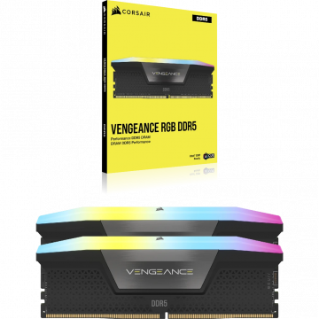 Kit Memoria RAM Corsair Vengeance RGB DDR5, 5200MHz, 32GB (2 x 16GB), CL40, XMP