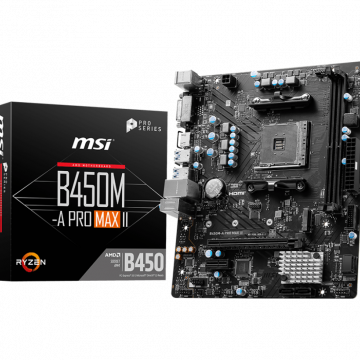 Tarjeta Madre MSI Micro-ATX B450M-A PRO MAX ll, S-AM4, AMD B450, HDMI, 64GB DDR4 para AMD