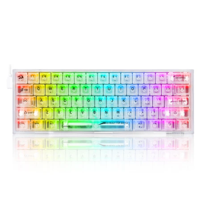 K617CT RGB FIZZ TRANSPARENTE TECLADO REDRAGON 60% INGLES RED