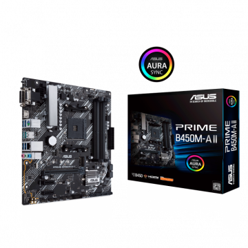 Tarjeta Madre ASUS Micro ATX PRIME B450M-A II, S-AM4, AMD B450, HDMI, 128GB DDR4 para AMD ? Requiere Actualización de BIOS para Ryzen Serie 5000