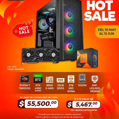 HOT SALE: PC GAMER AMD Ryzen 7 7800X3D, RTX 4080 Super, 32GB RAM, 2TB SSD