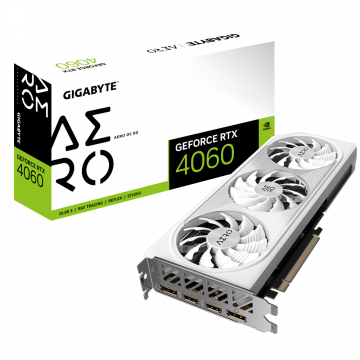 Tarjeta de Video Gigabyte NVIDIA GeForce RTX 4060 AERO OC 8G, 8GB 128-bit GDDR6, PCI Express 4.0